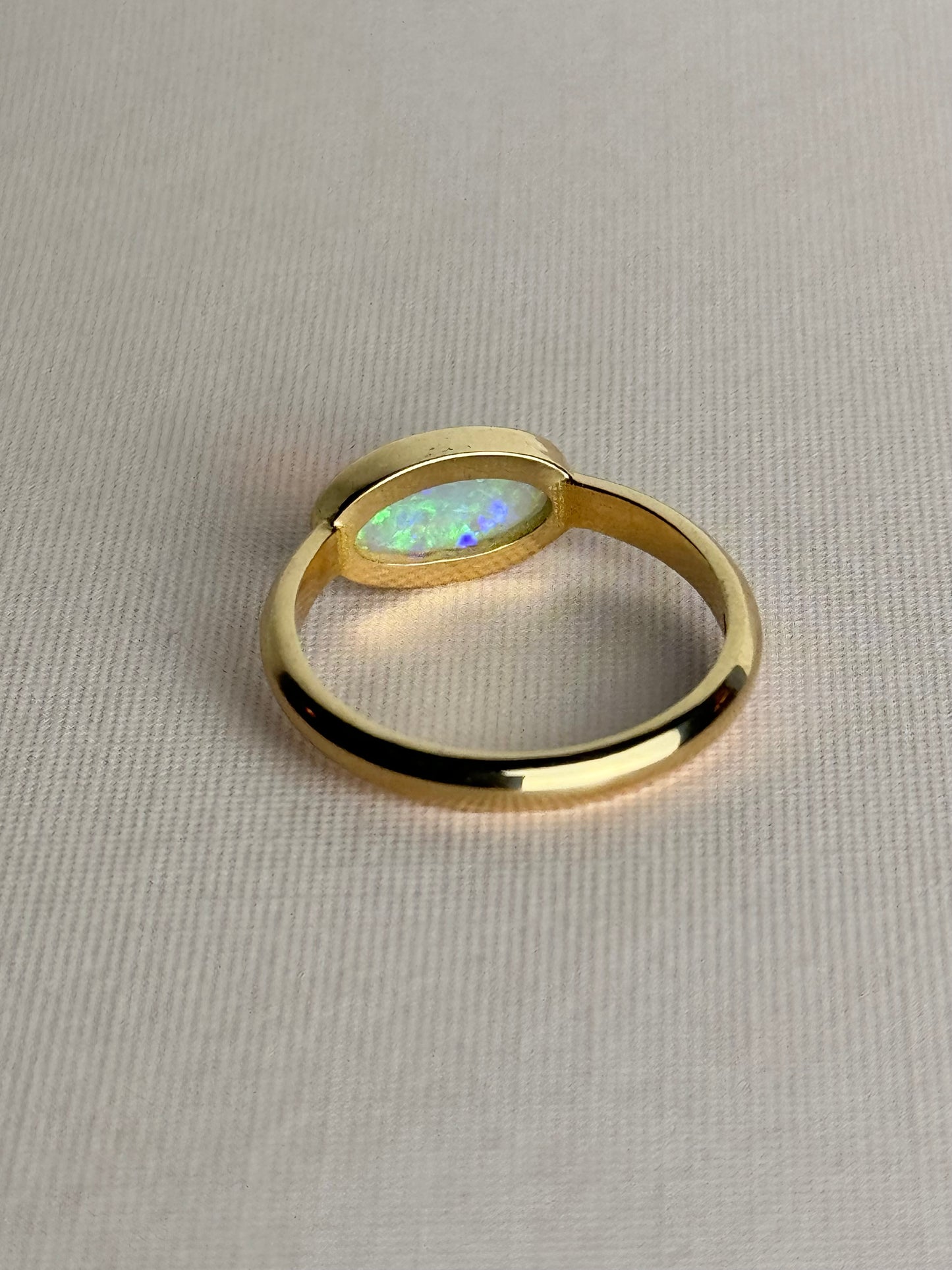 East West Crystal Opal Ring