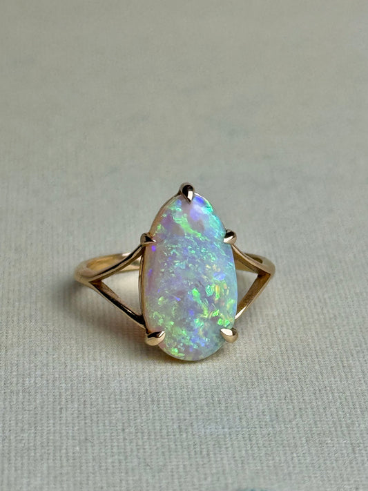 Majestic Pear Shaped Opal Ring