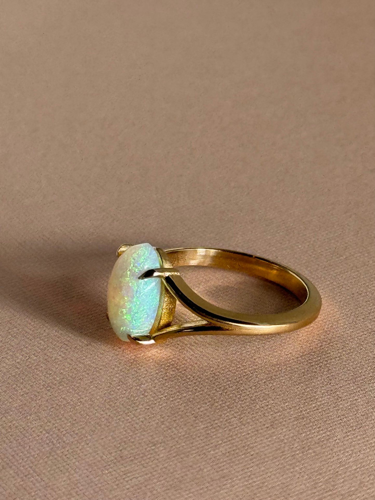 Split Shank Crystal Opal Ring