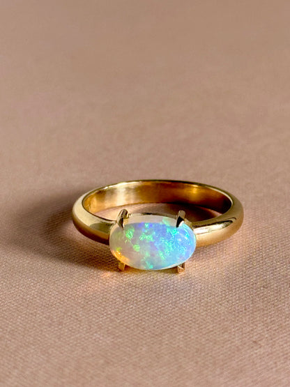 East West Prong Opal Ring