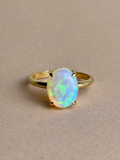 Crystal Opal Claw Ring