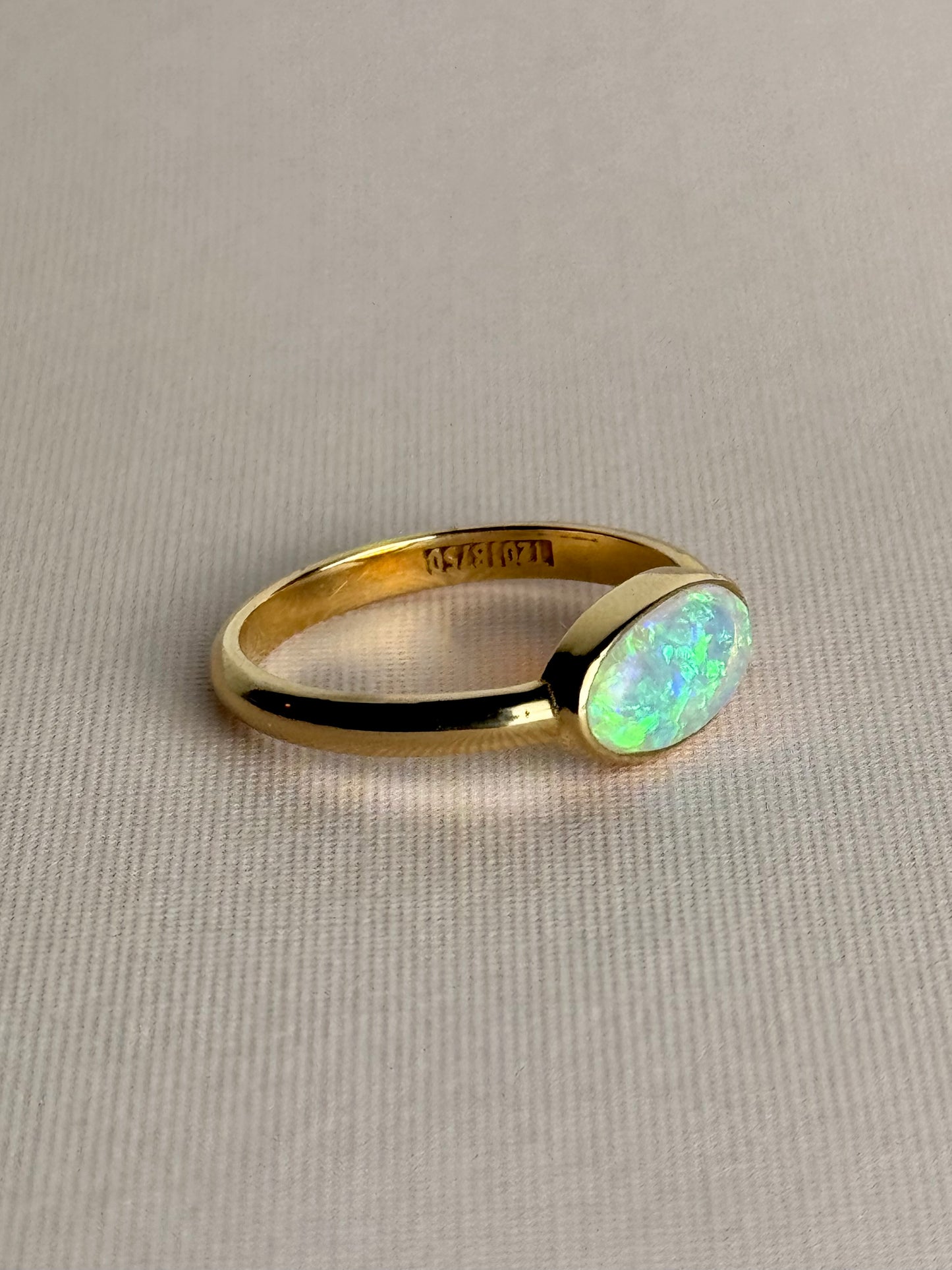 East West Crystal Opal Ring