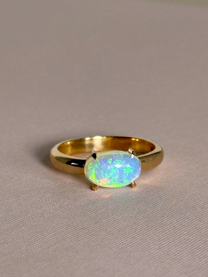 East West Prong Opal Ring