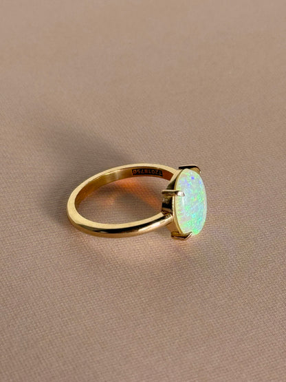 Glitter Opal Claw Ring