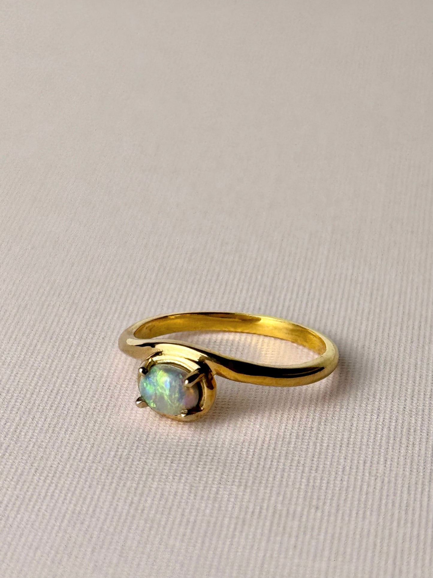 Curved Band Opal Ring