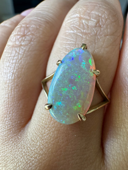 Majestic Pear Shaped Opal Ring