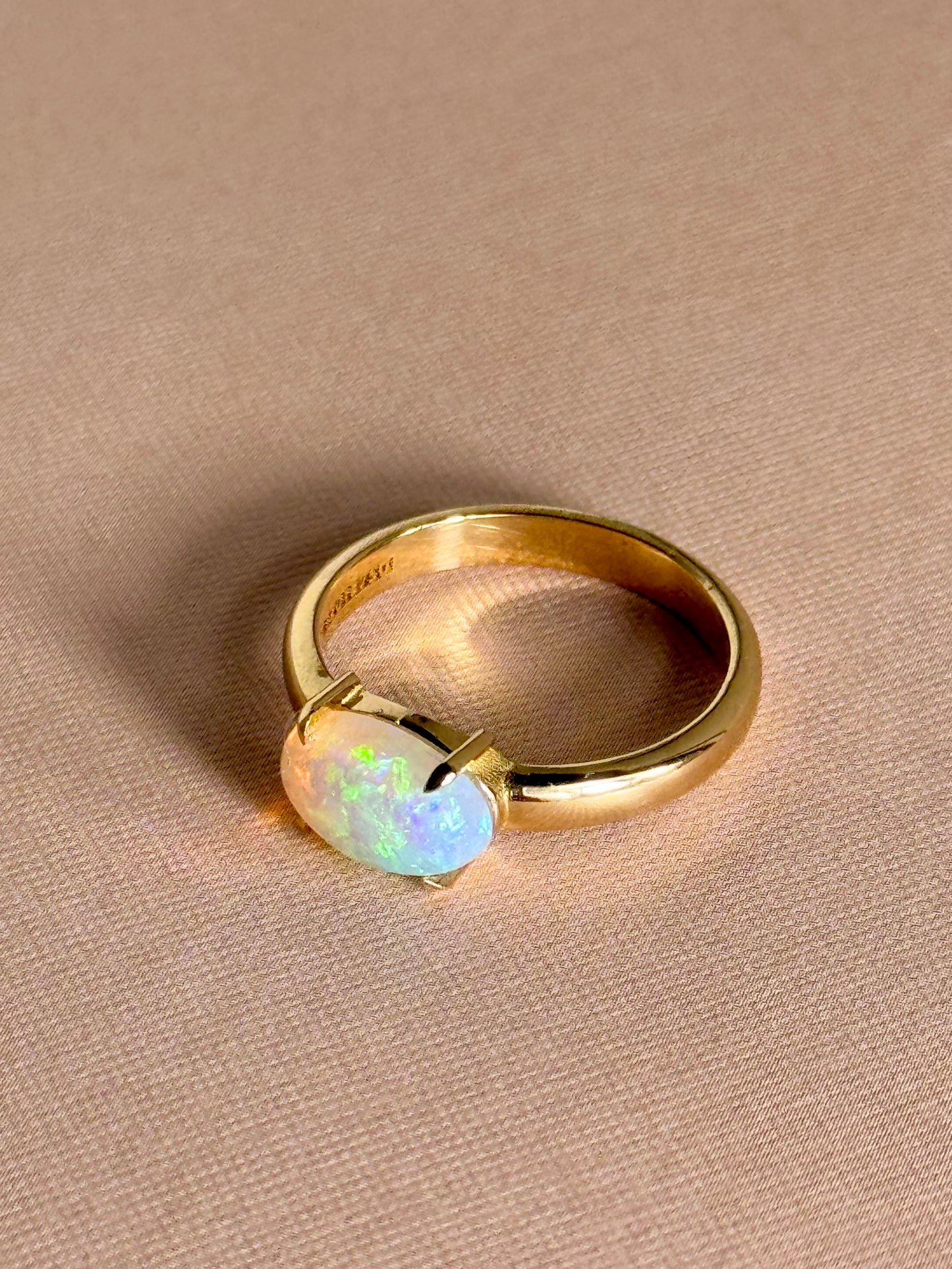 East West Prong Opal Ring