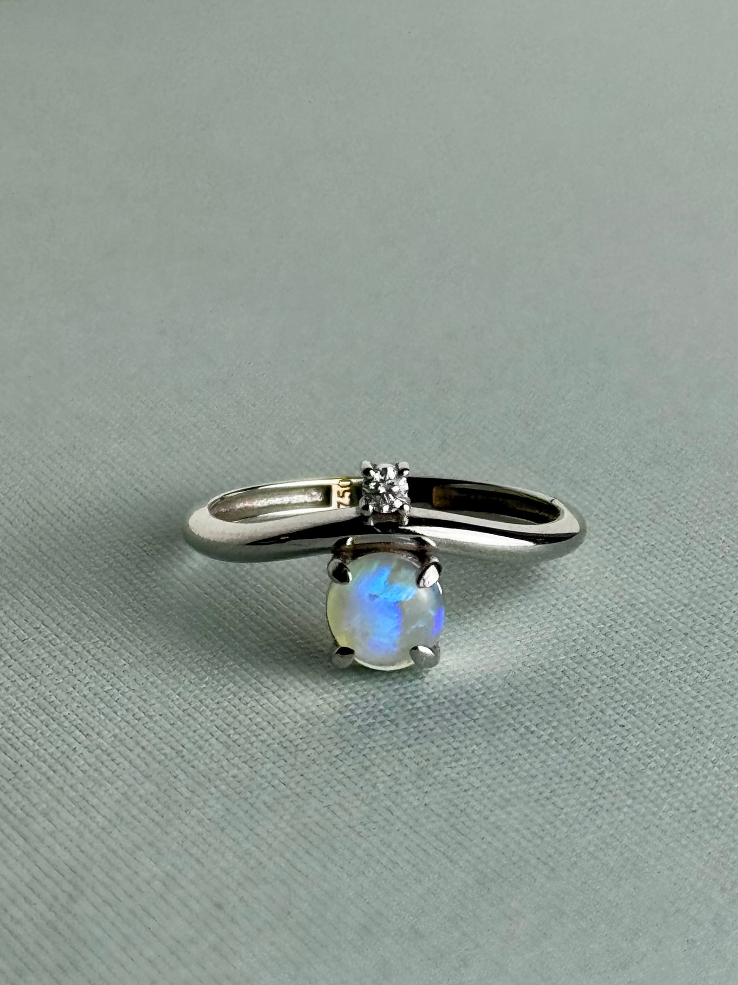 Diamond and Crystal Opal Ring