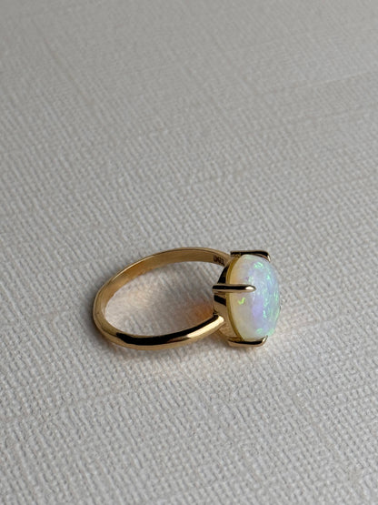 Crystal Opal Claw Ring