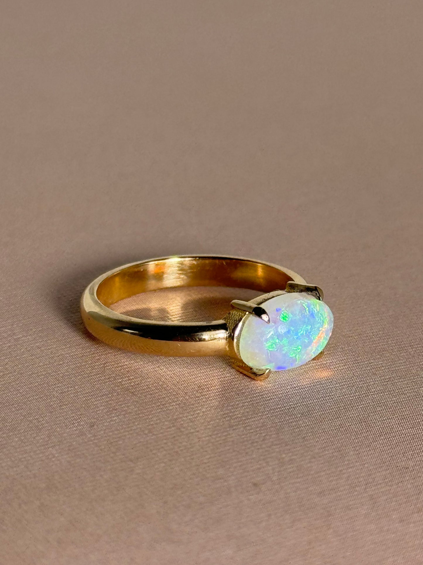 East West Prong Opal Ring