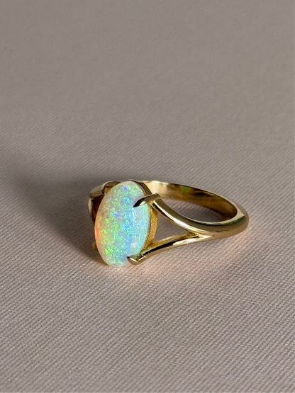 Split Shank Crystal Opal Ring