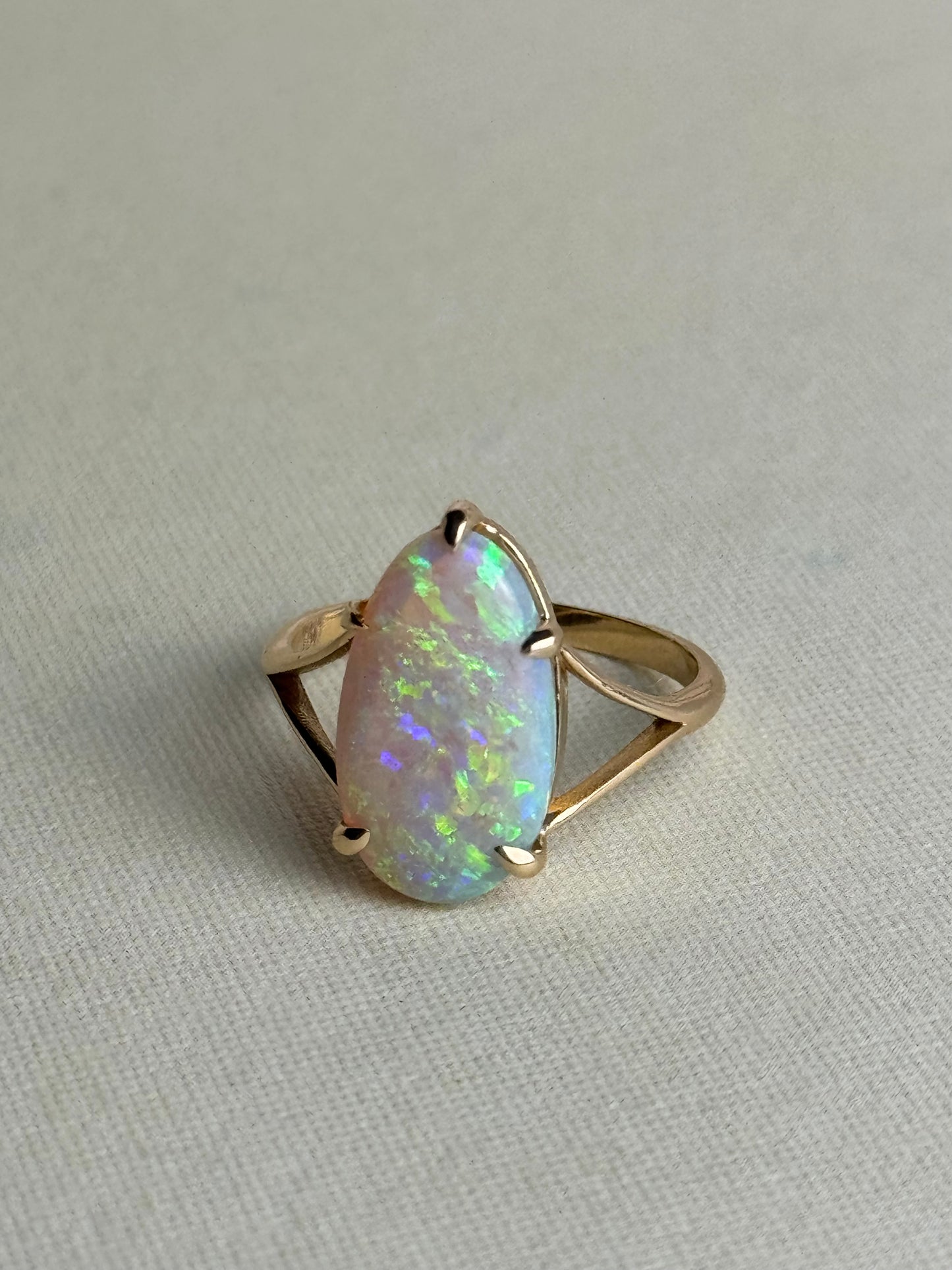 Majestic Pear Shaped Opal Ring