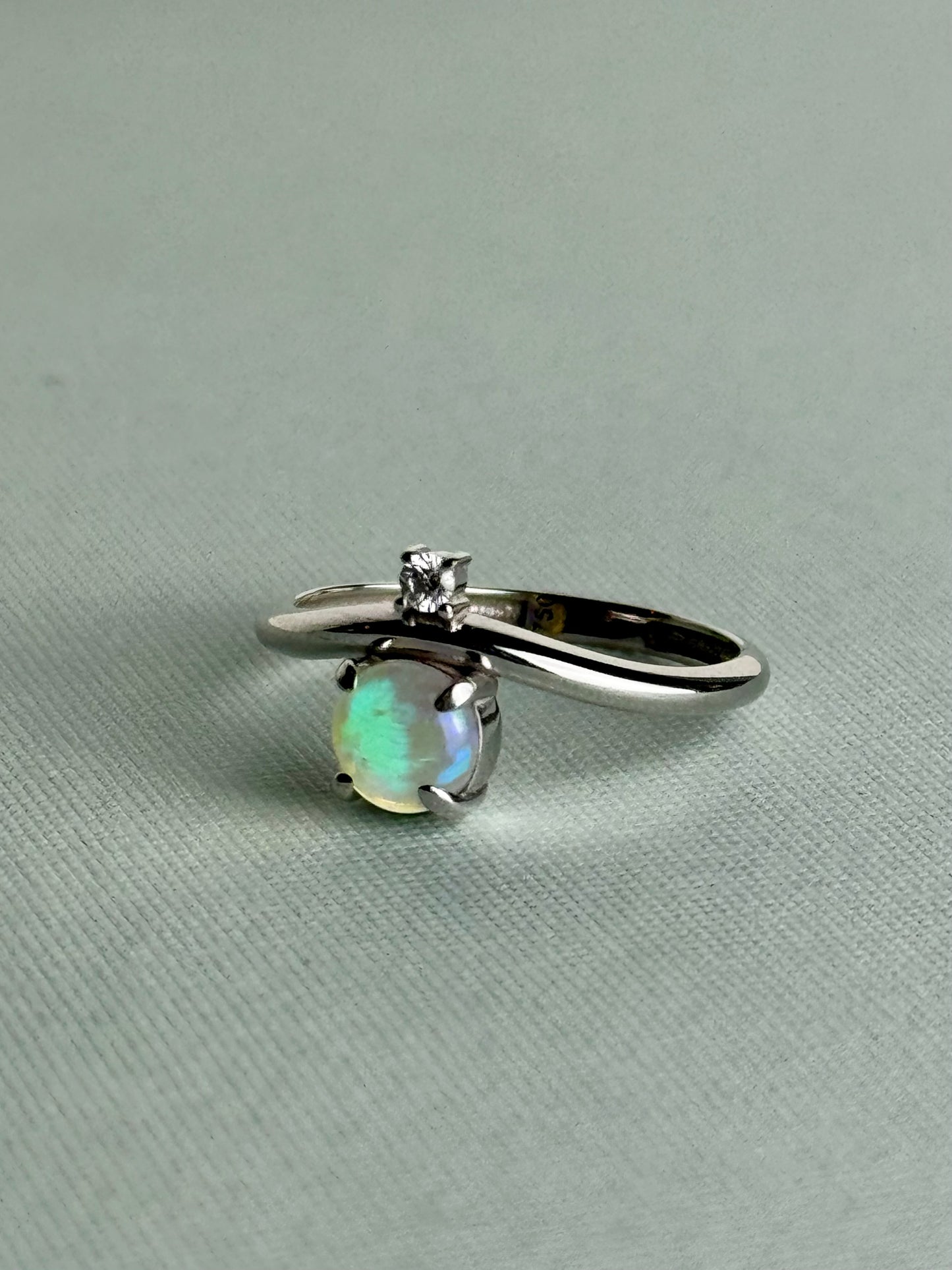 Diamond and Crystal Opal Ring