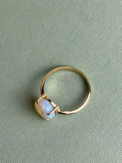 Crystal Opal Claw Ring