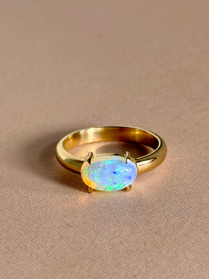 East West Prong Opal Ring