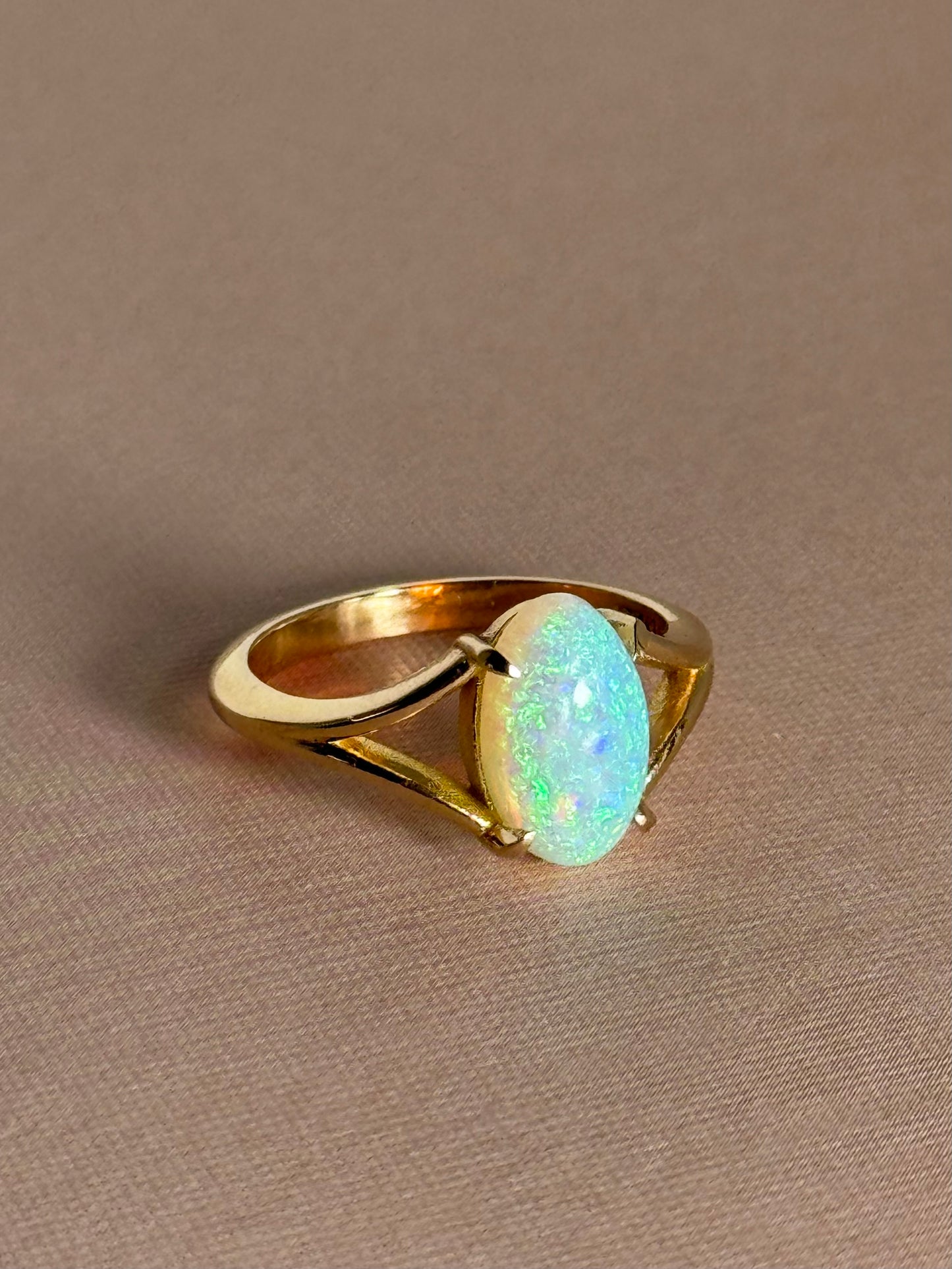 Split Shank Crystal Opal Ring