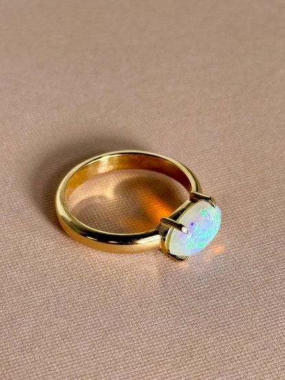 East West Prong Opal Ring