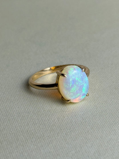 Crystal Opal Claw Ring