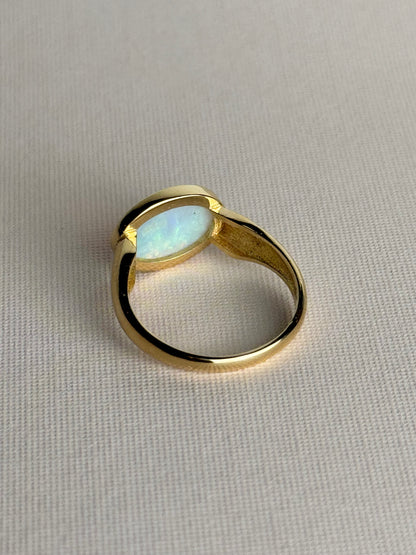 Rainbow Opal Signet Ring