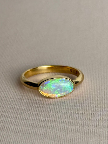 East West Crystal Opal Ring