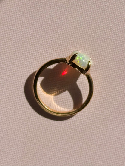 Rainbow Crystal Opal Prong Ring