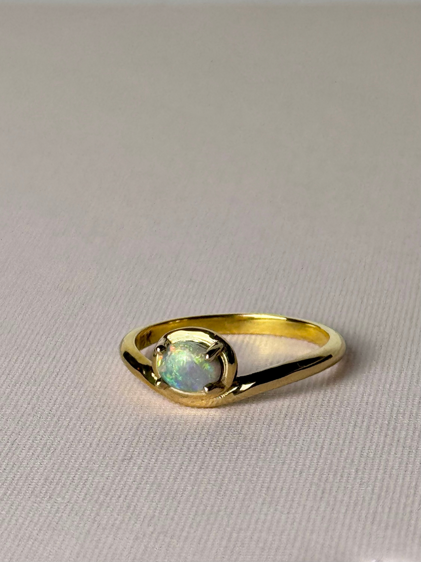 Curved Band Opal Ring