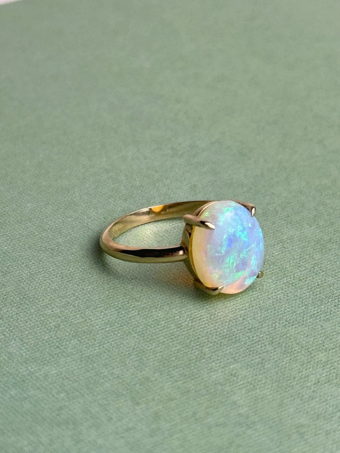 Crystal Opal Claw Ring