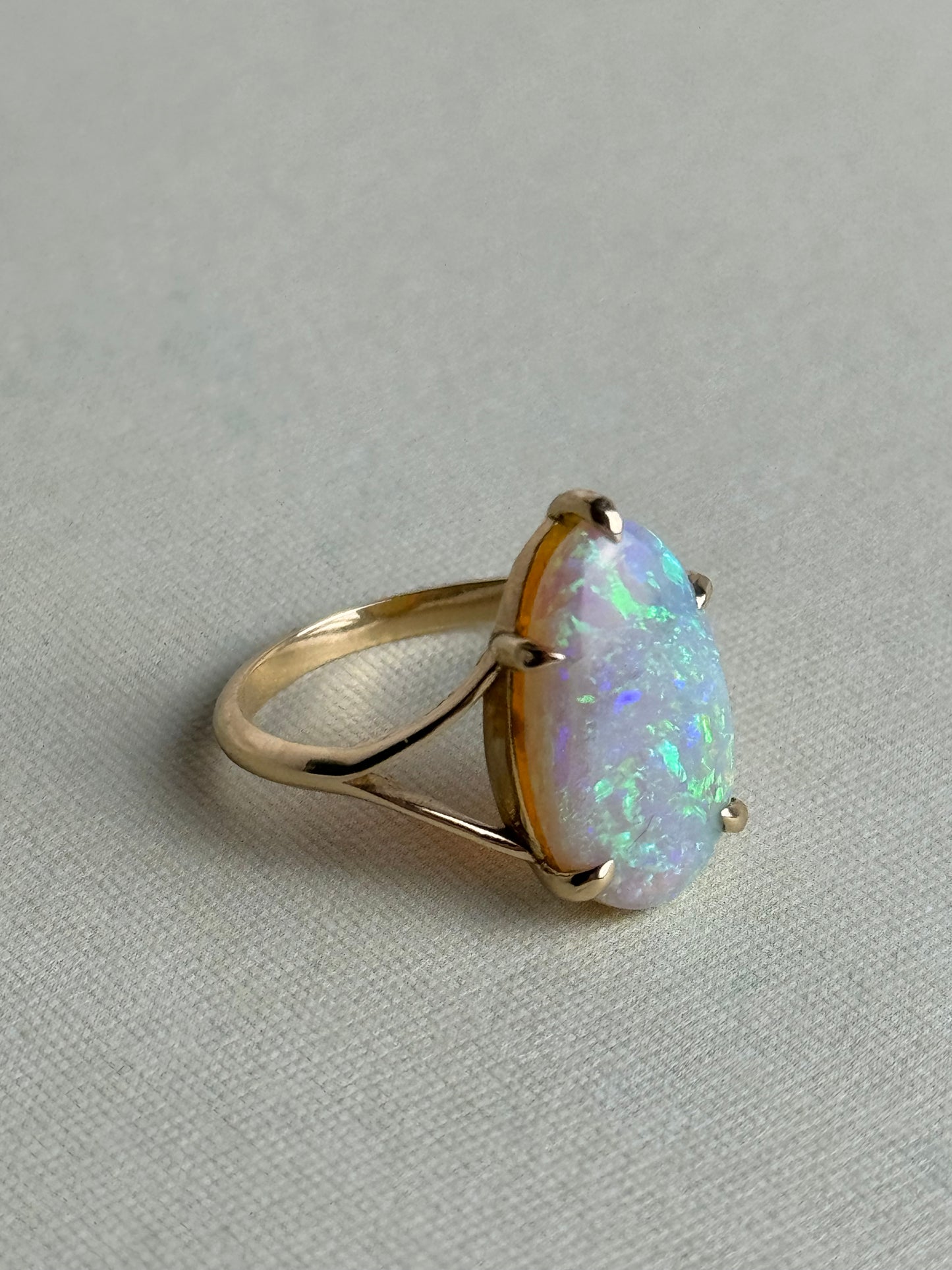 Majestic Pear Shaped Opal Ring