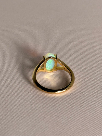 Split Shank Crystal Opal Ring