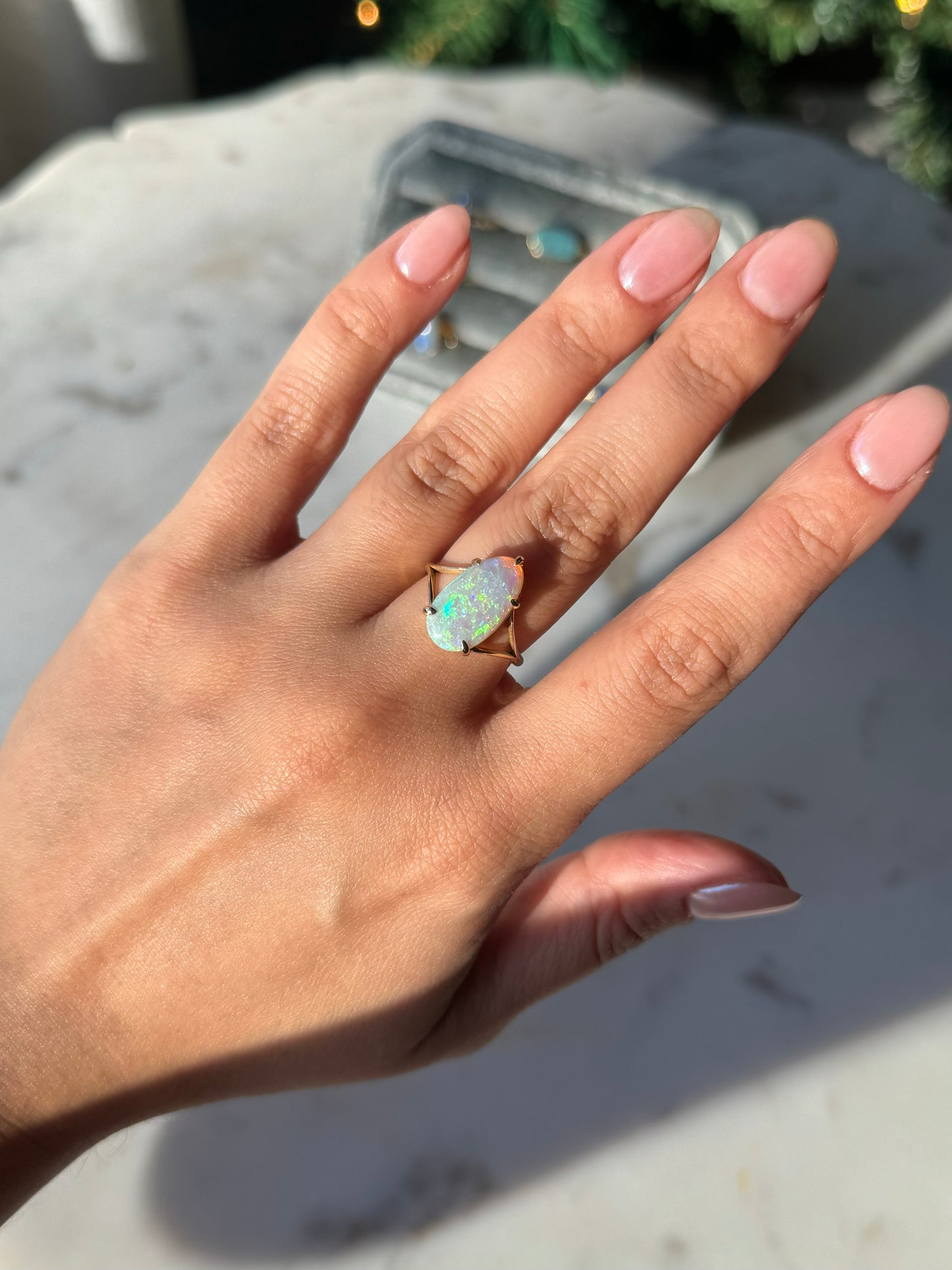 Majestic Pear Shaped Opal Ring